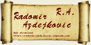 Radomir Azdejković vizit kartica